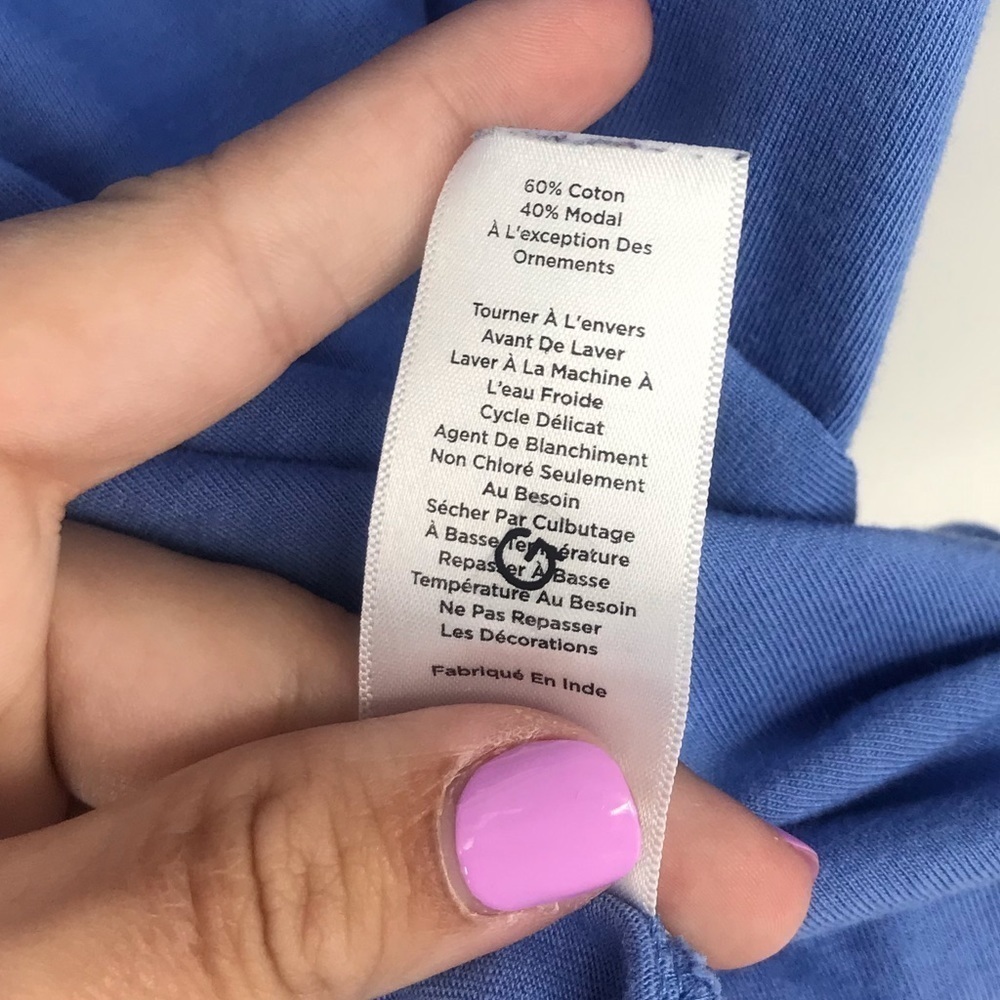 Talbots Petite Pull Over Top With‎ Ruffled Button Detail Size MP - Picture 8 of 8